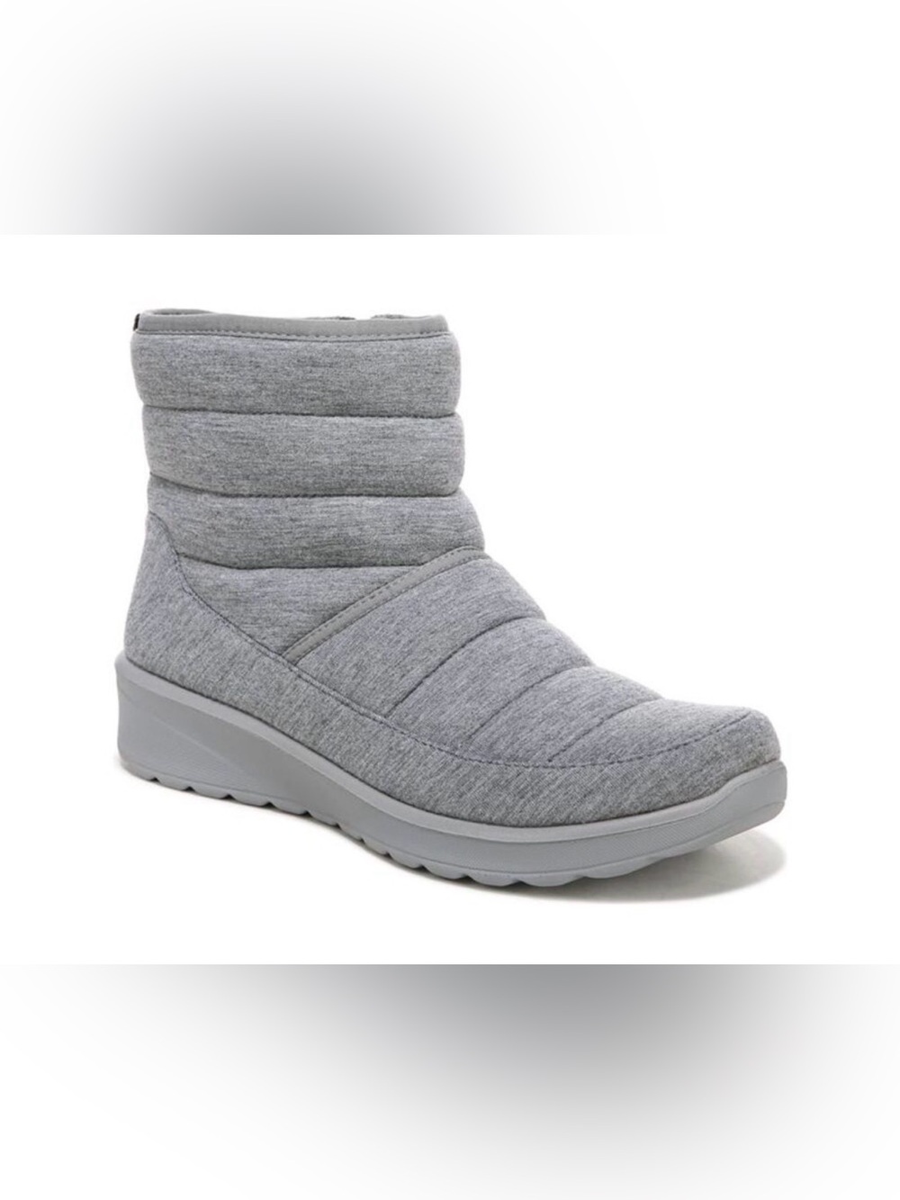 BZEES Womens Gray Odor Control Glacier Round Toe Wedge Booties 9.5 M